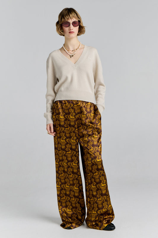 Palazzo Lounge Pants Chocolate Multi