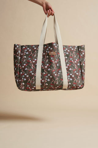 Carryall Cargo Bag Whimsy Floral Olive Multi