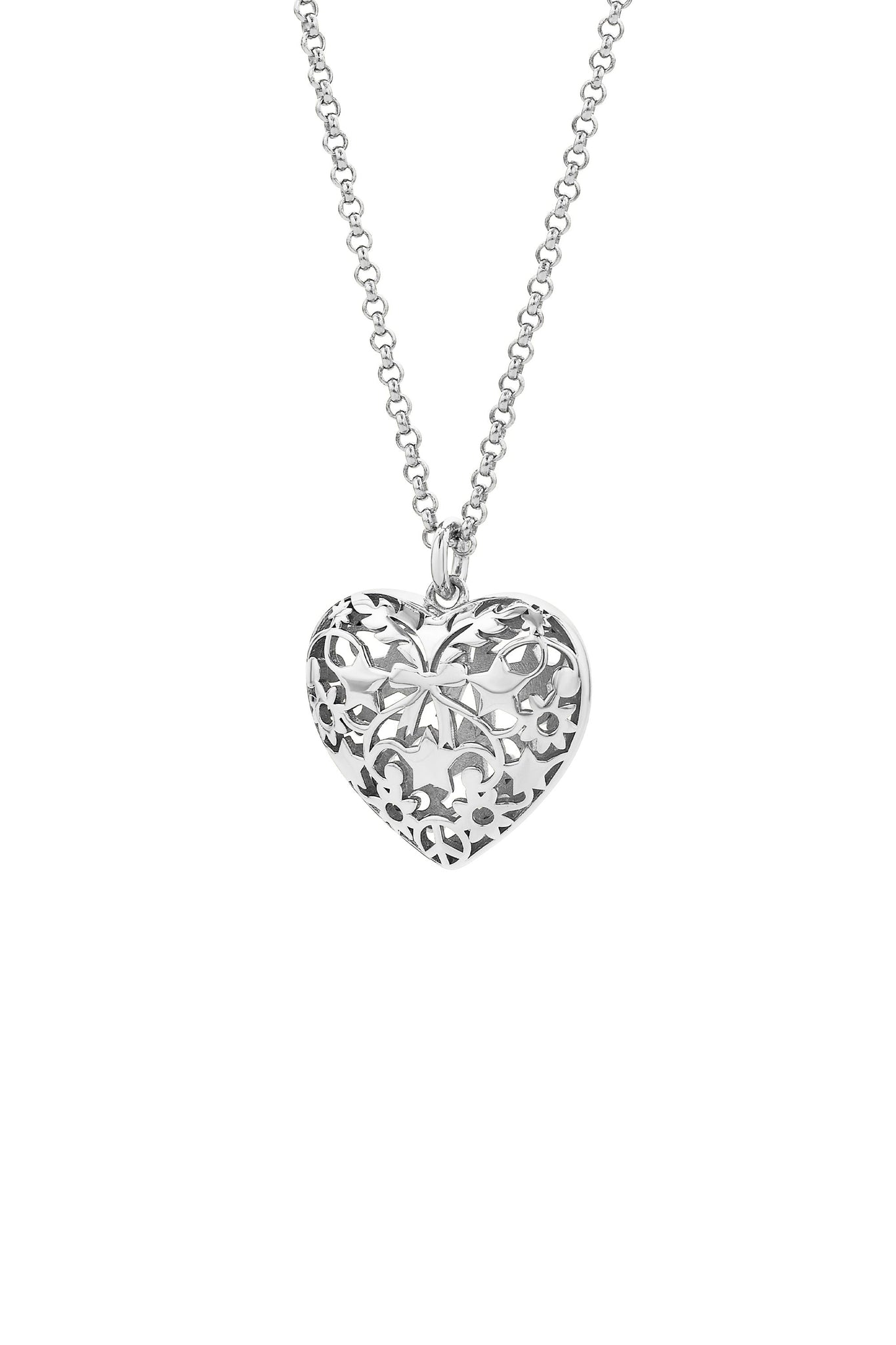 Heart Thrills Necklace Silver