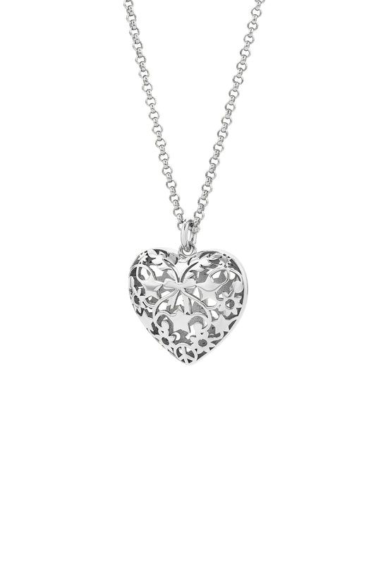 Heart Thrills Necklace Silver
