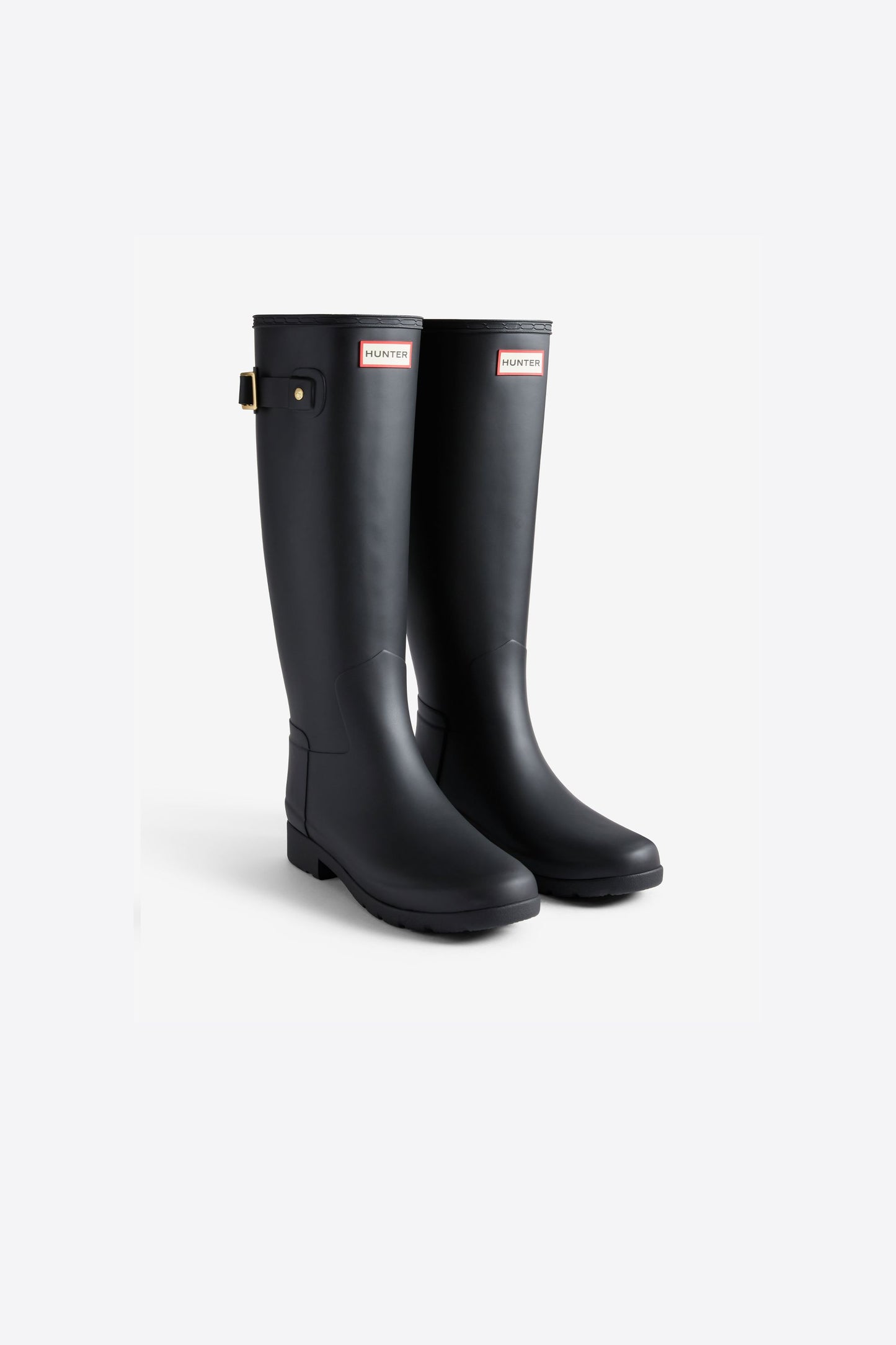 Refined Gold Trim Tall Boot Black