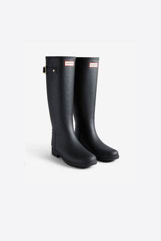 Refined Gold Trim Tall Boot Black