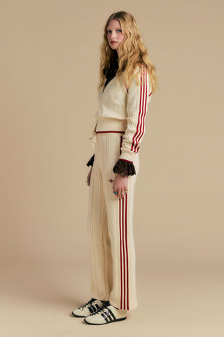 SST Wide Leg Trackpant Warm Vanilla/Red
