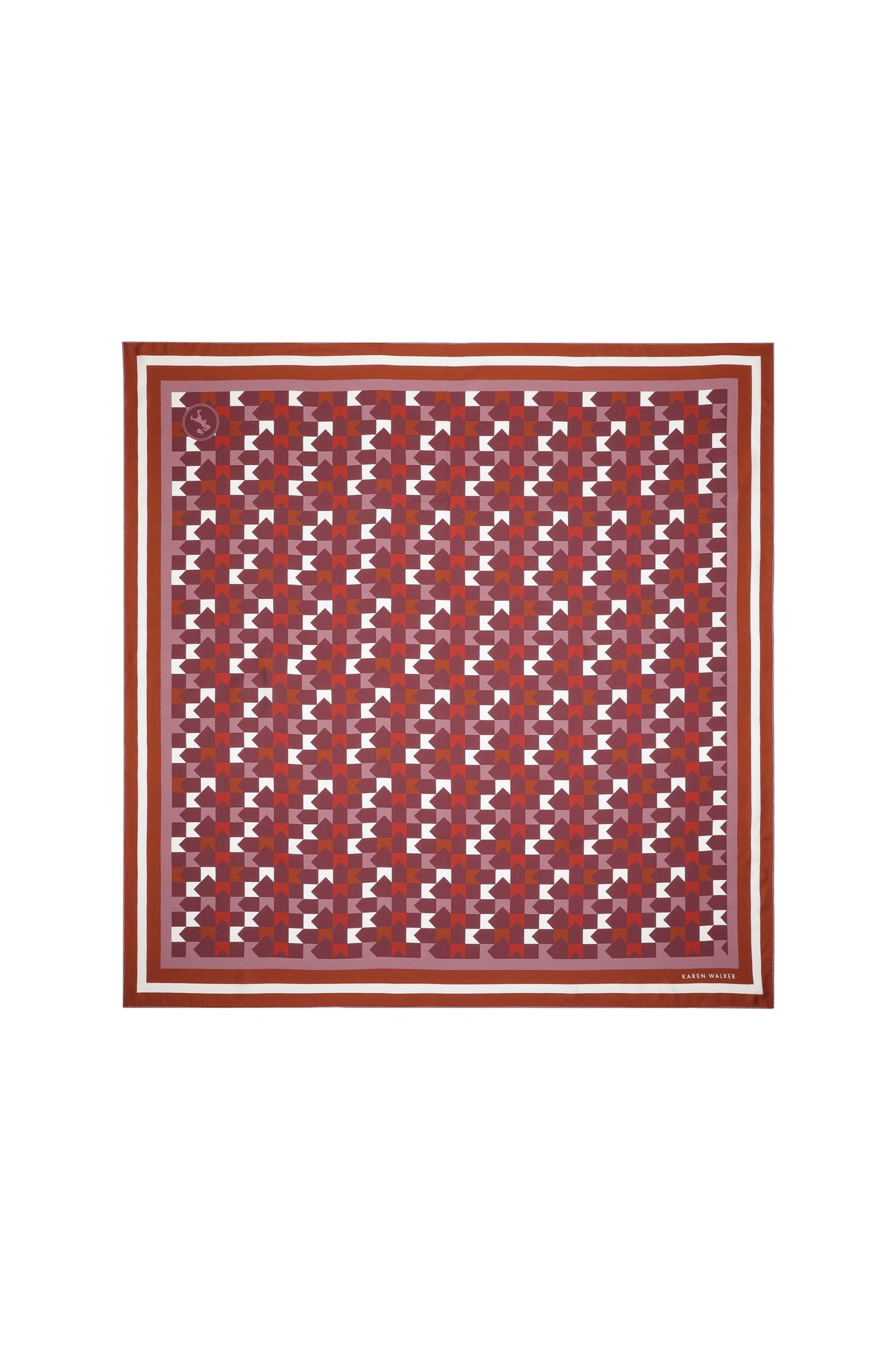 Monogram Large Check Classic Scarf Plum Multi