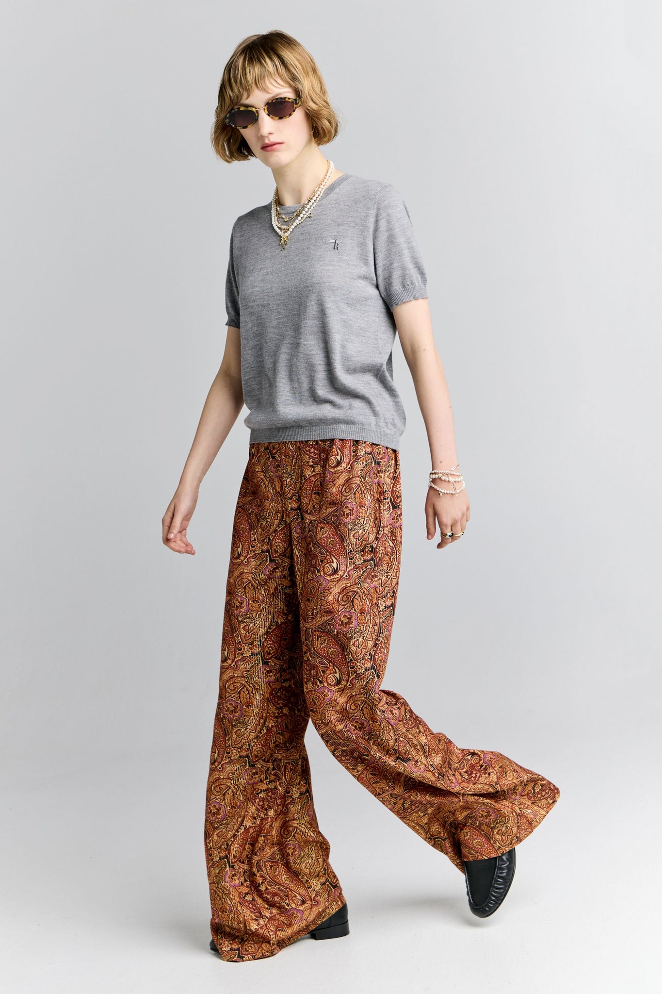 Palazzo Lounge Pants Burgundy Multi