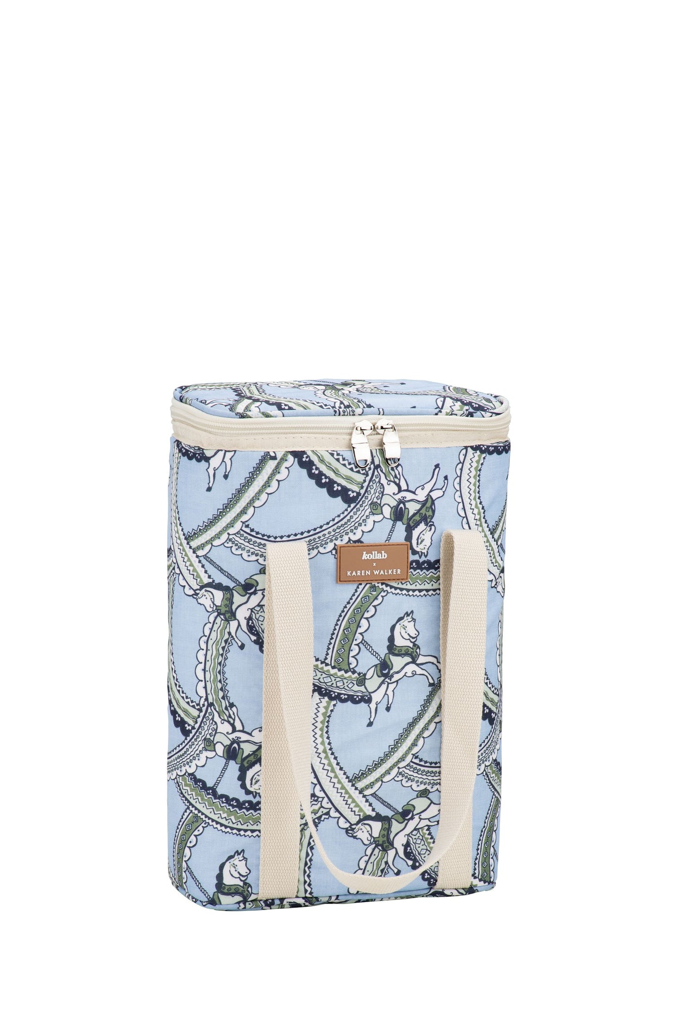 Wine Cooler Bag Carousel Light Blue