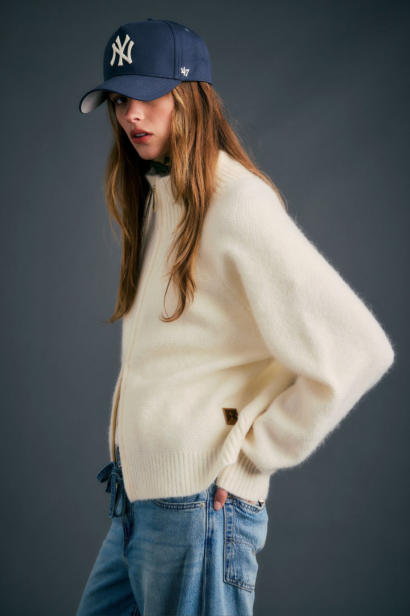 Nestle Knit Bomber Ivory