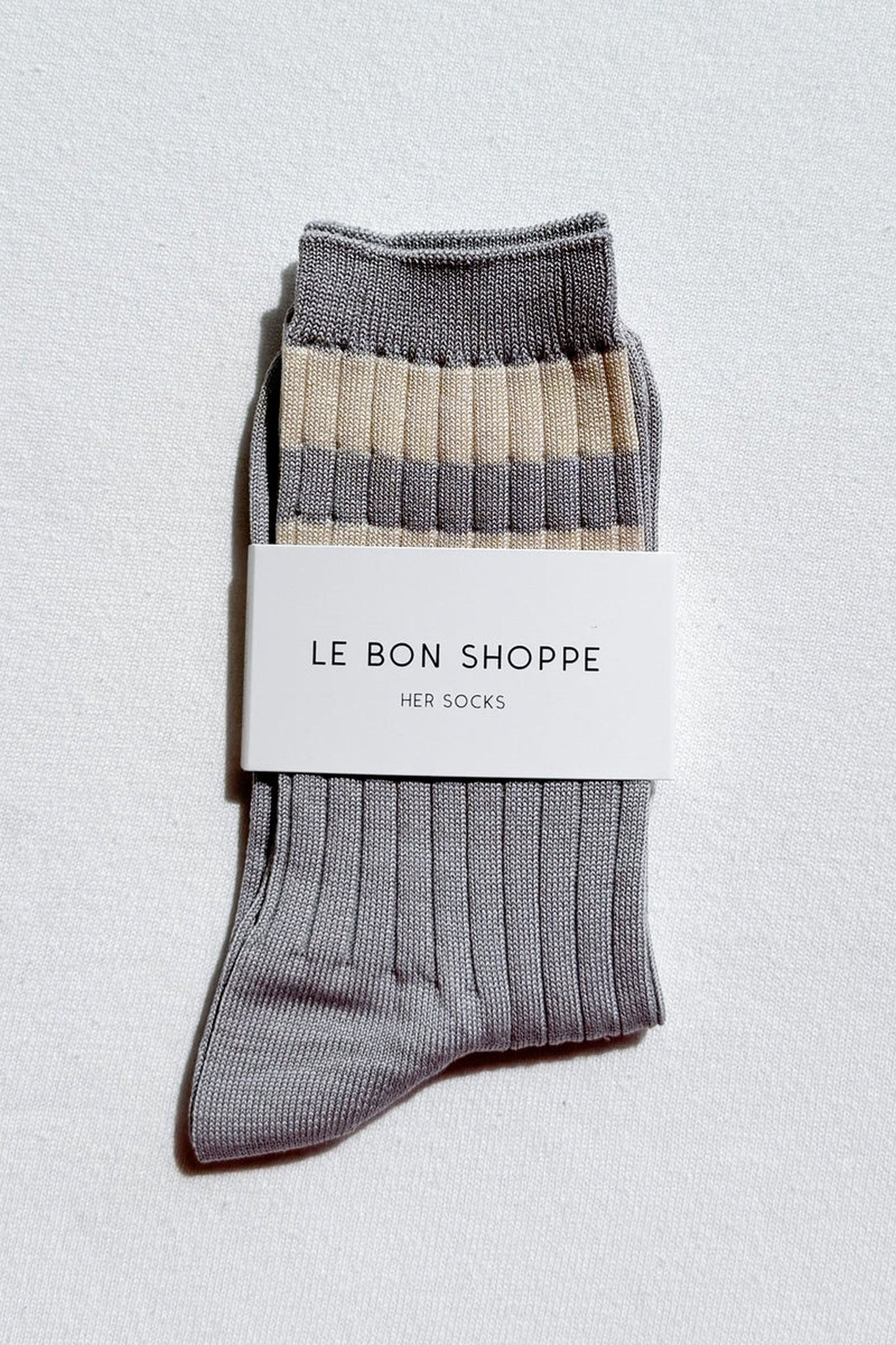 Her Varsity Socks Stone White
