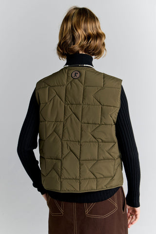 Quilted Drift Vest Dark Olive