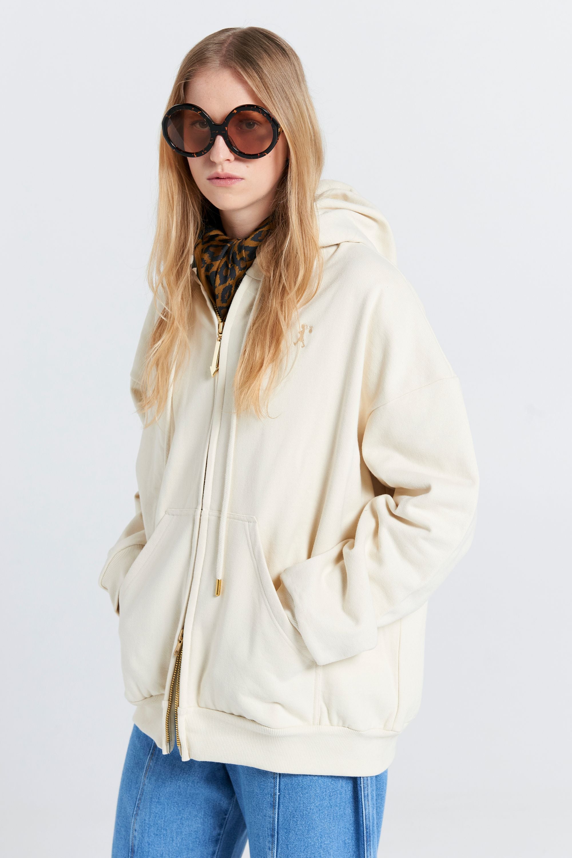 パーカー argue COTTON RYOCELLWIDE SOFTFOODIE ECRU Oversized Hoodie Ecru – Karen Walker