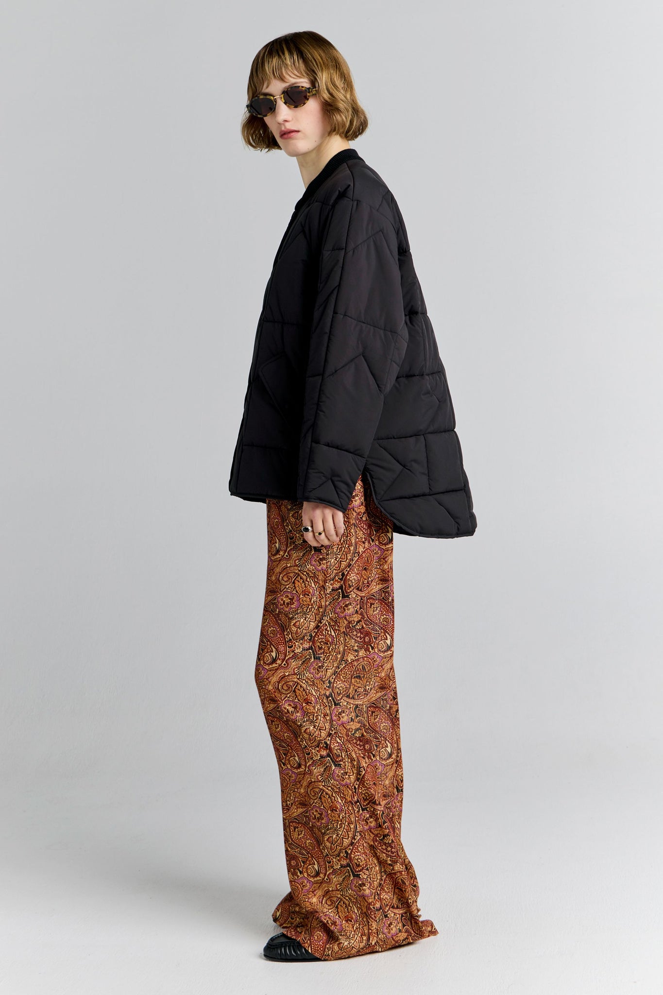 Quilted Monogram Jacket Black/Brown