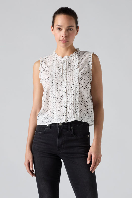 Shelby Slim Blouse Tovi Dot Egret