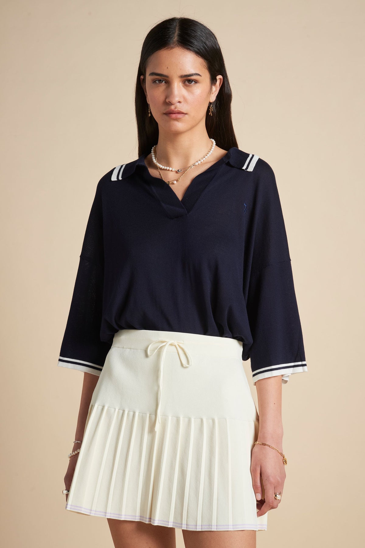 Runaway Knit Skirt Cream