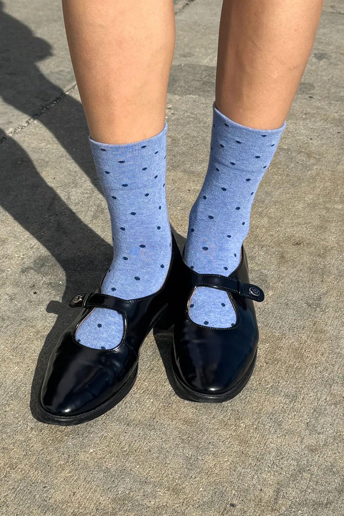 Patterned Sneaker Socks Blue/Navy Polka Dot