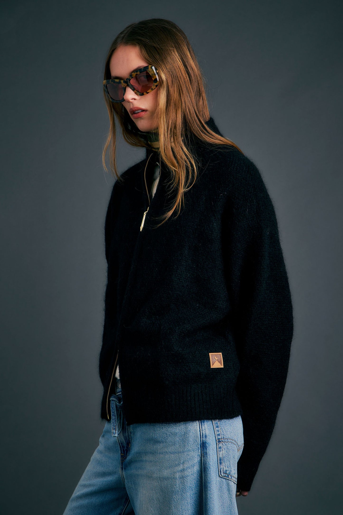 Nestle Knit Bomber Black
