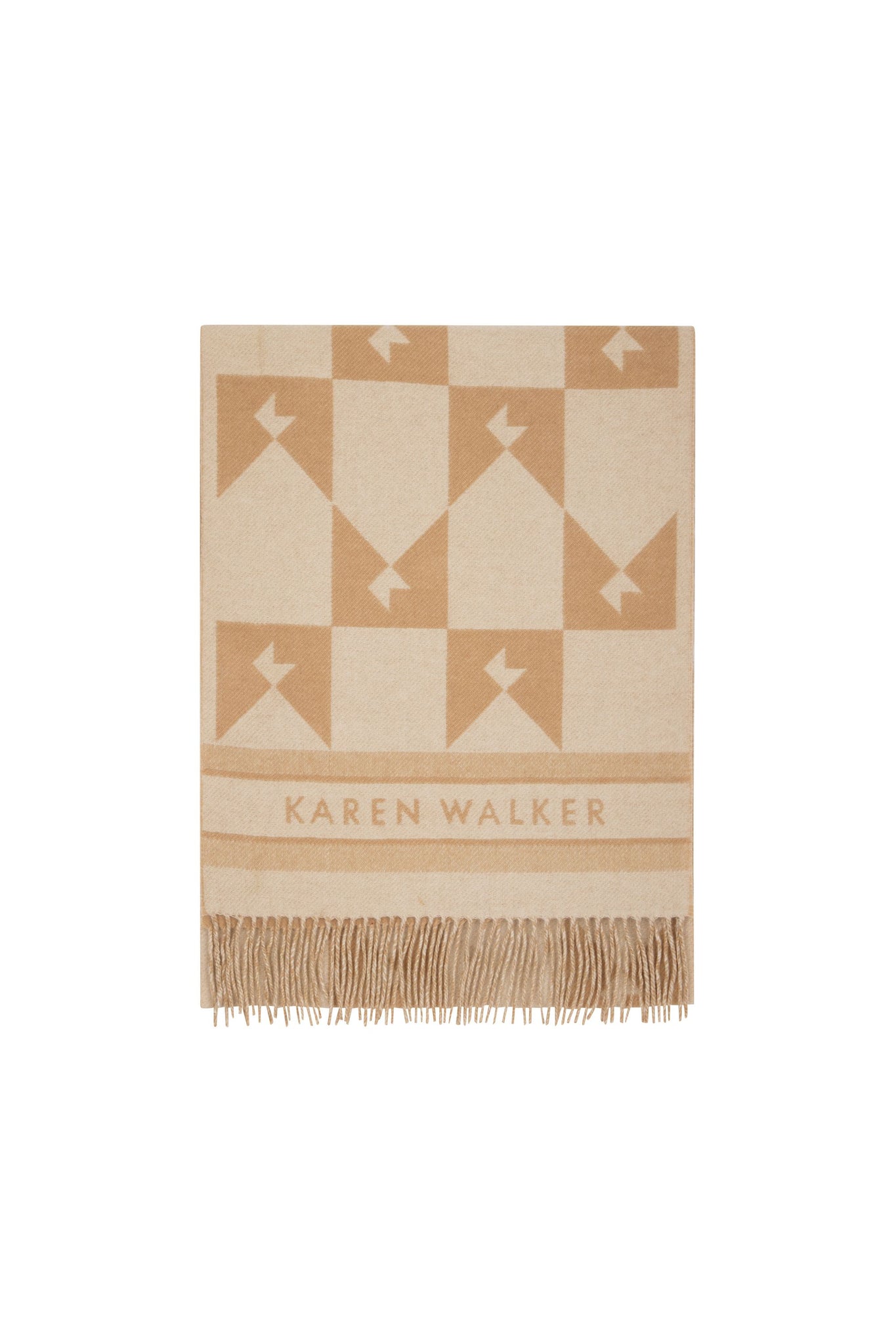 Monogram Jacquard Scarf Cream/Tan