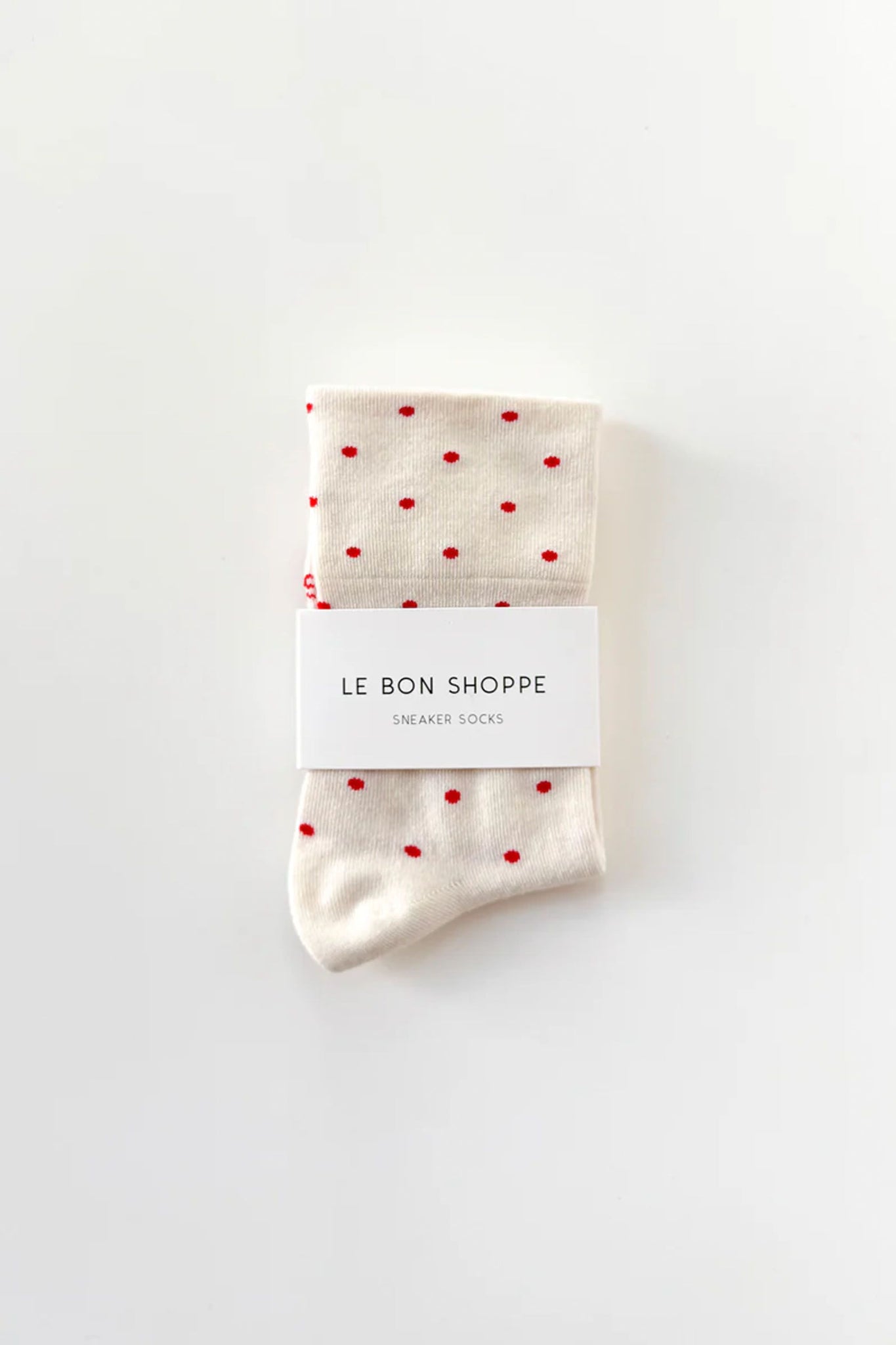 Patterned Sneaker Socks Cream/Red Polka Dot
