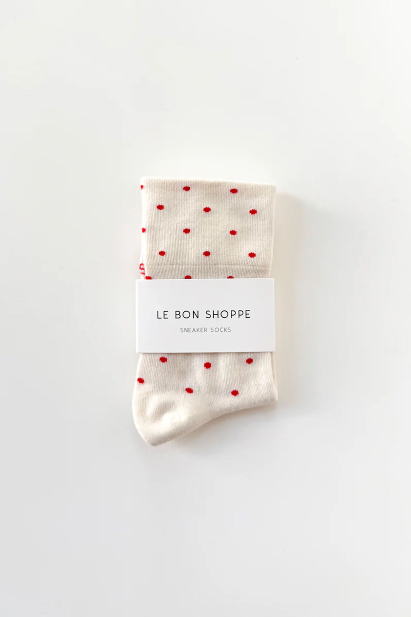 Patterned Sneaker Socks Cream/Red Polka Dot