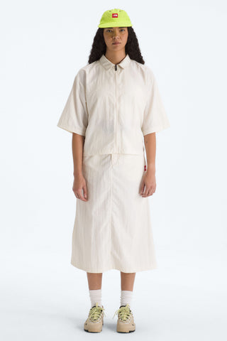 Red Box Nylon Short Sleeve Shirt White Dune