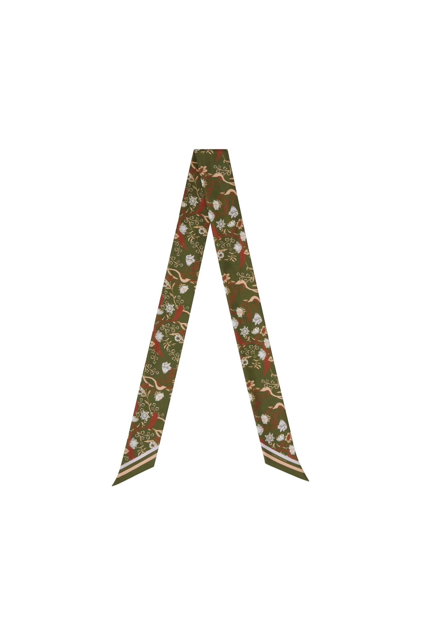 Whimsy Floral Long Twilly Olive Multi