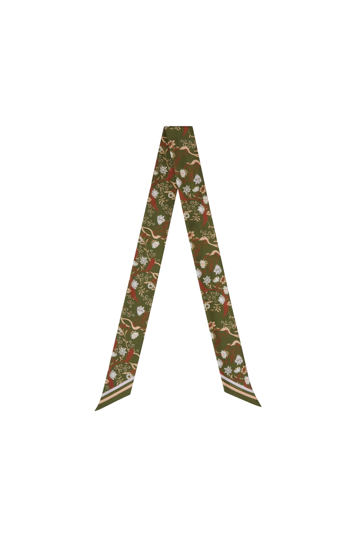 Whimsy Floral Long Twilly Olive Multi