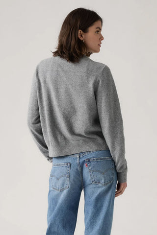 Super Soft Crewneck Cardi Dark Heather Grey
