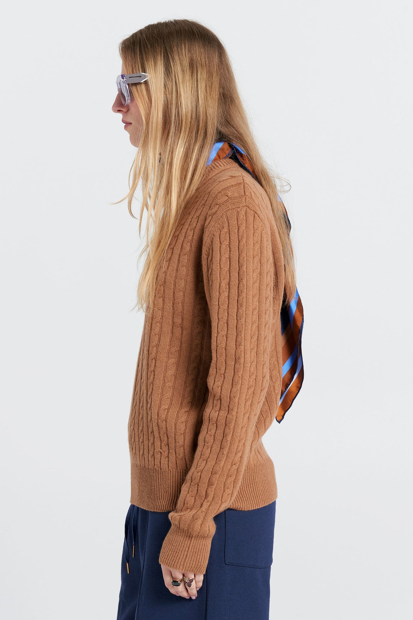 Classic Cable Knit Sweater Tan
