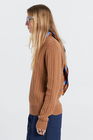 Classic Cable Knit Sweater Tan