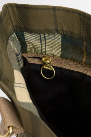 Transport Carry All Tote Bag Dusky Green Tartan