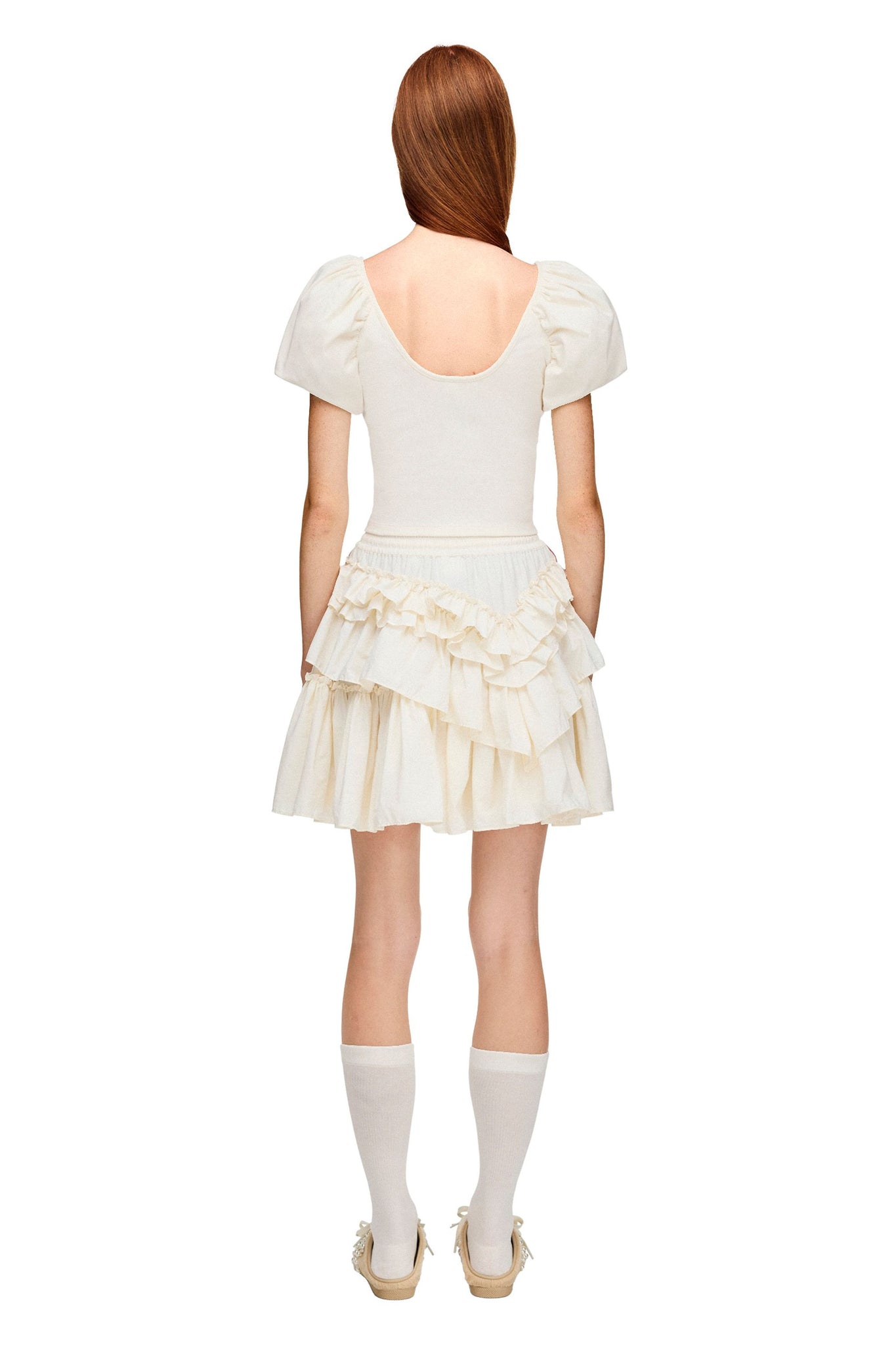 Simone Rocha Puff Sleeve T-Shirt Chalk White