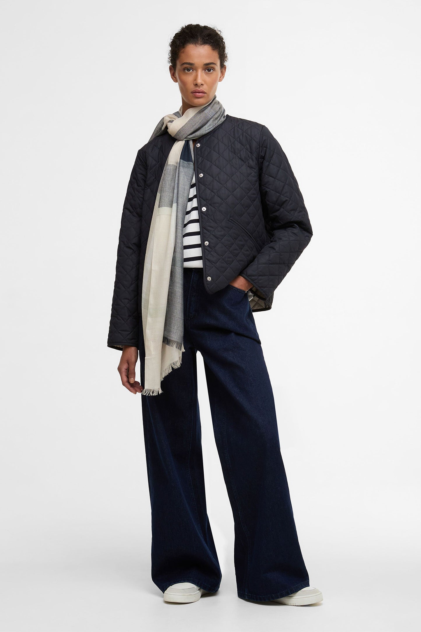 Maisy Tartan Scarf Navy/Mint Tartan
