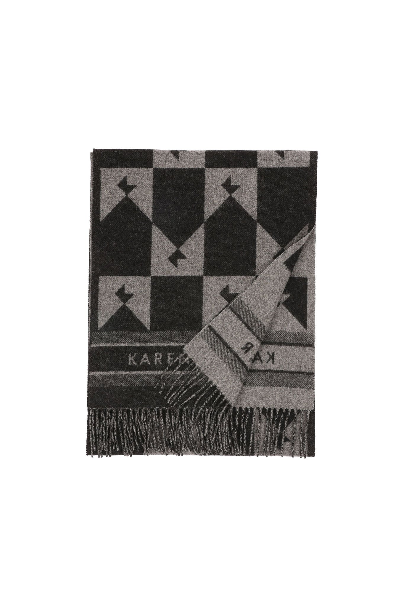 Monogram Jacquard Scarf Black/Grey