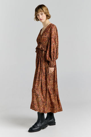 Halo Dress Burgundy Multi