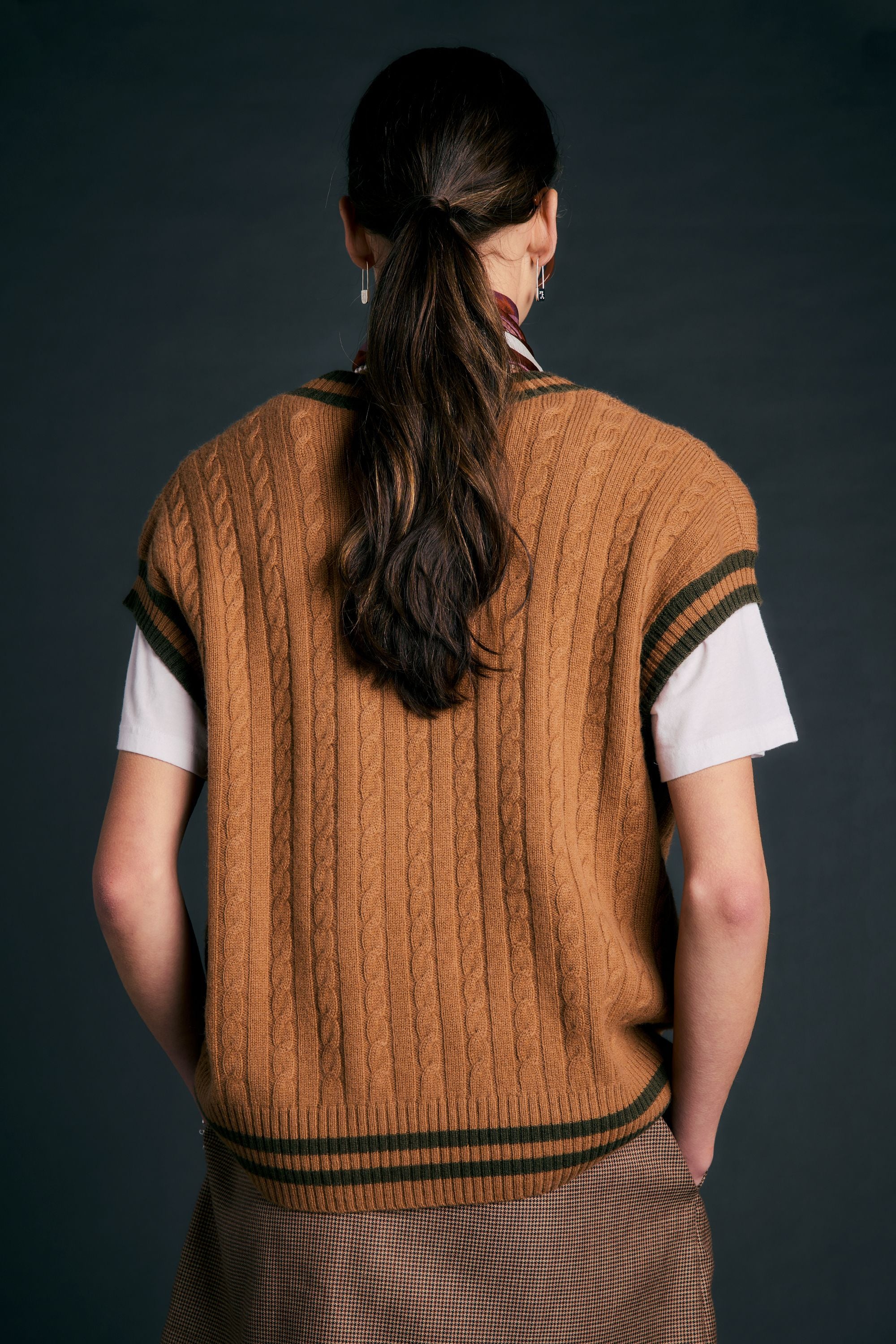 Varsity Knit Vest Tan/Olive – Karen Walker