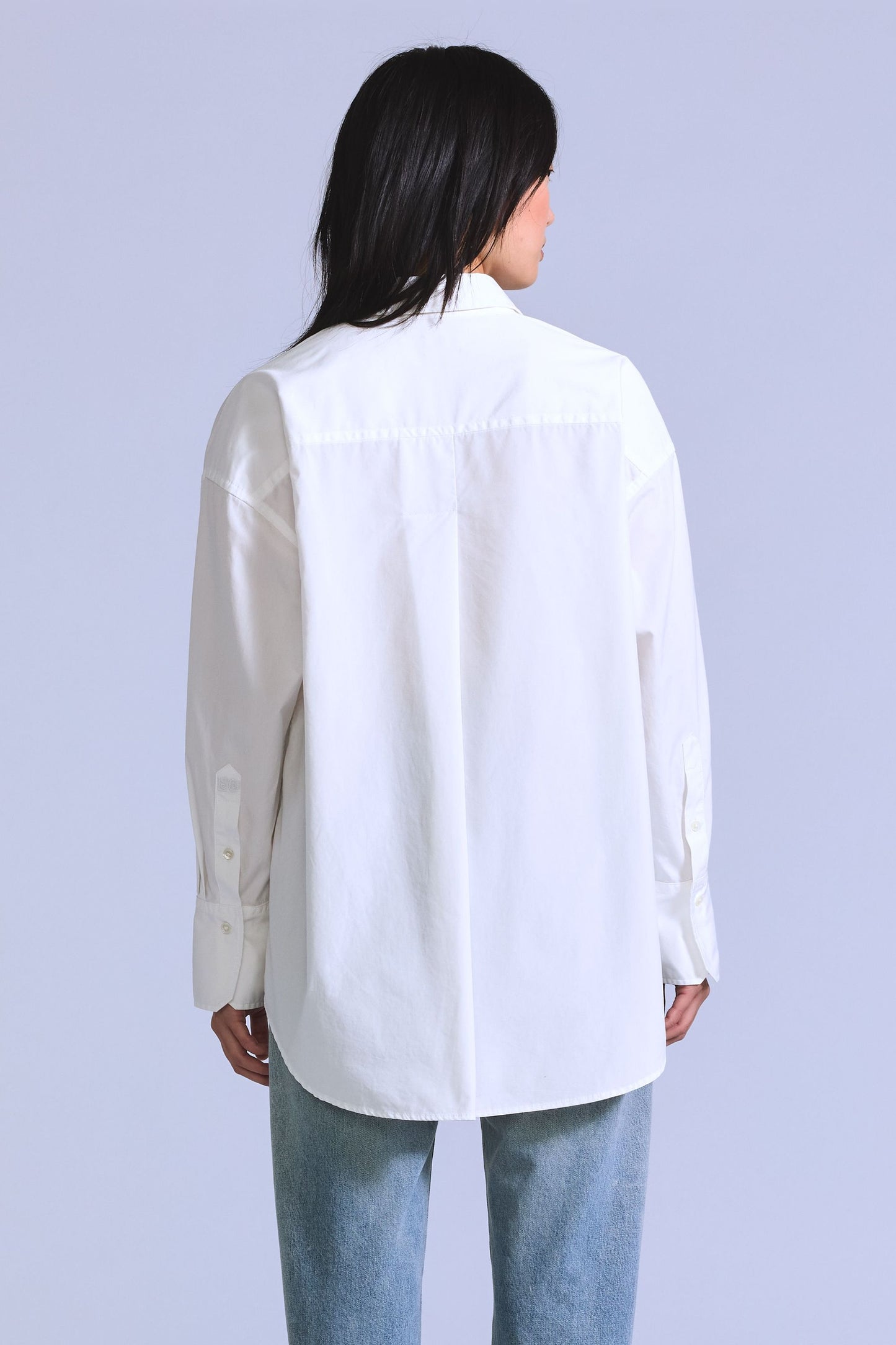 Blue Tab Core LS Woven White