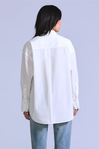 Blue Tab Core LS Woven White