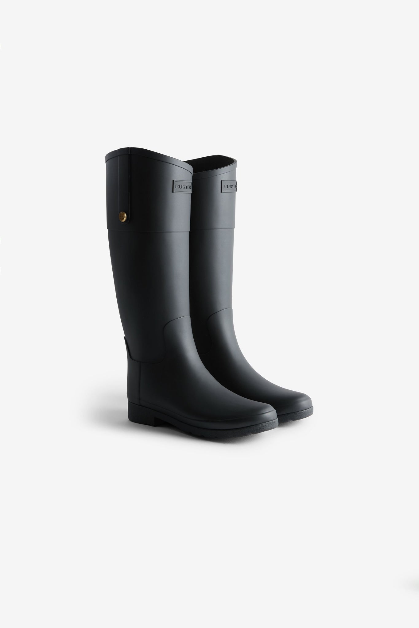 Refined Gold Trim Riding Boot Black