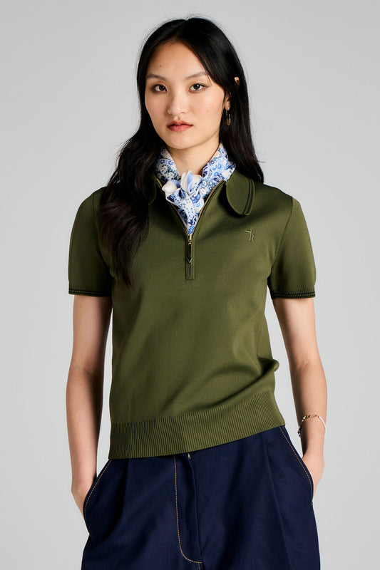 Runaway Knit Polo Green