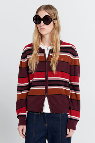 Elodie Cardigan Poppy Stripe