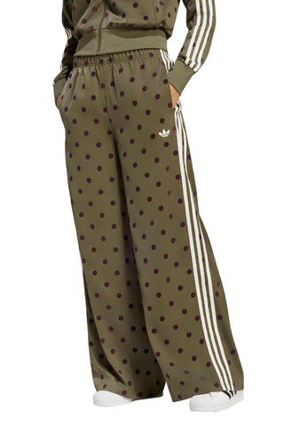 Satin Polka Dots Wide Leg Pant Olive Strata