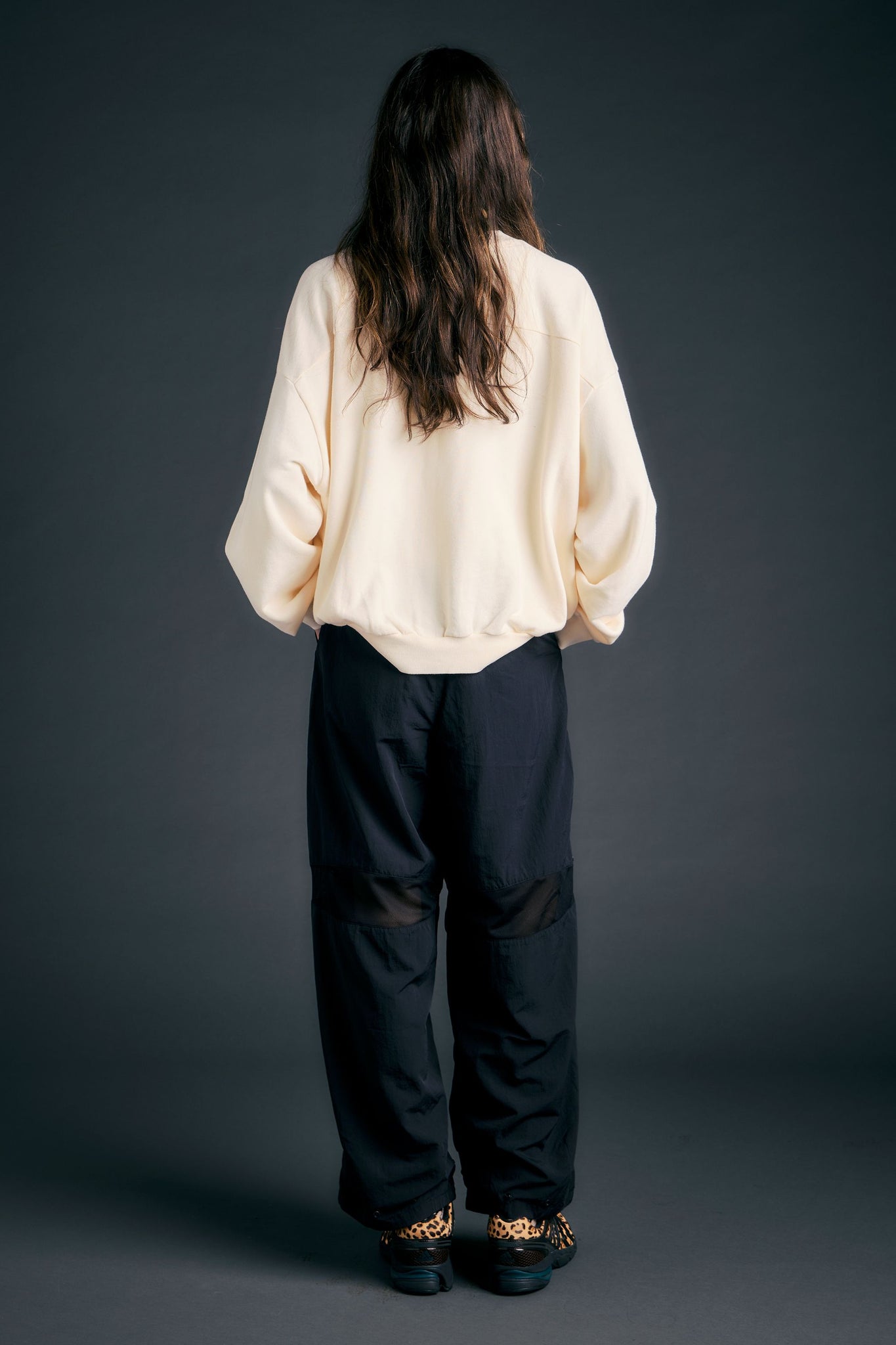 Buttoned Wide Casual Pants Black