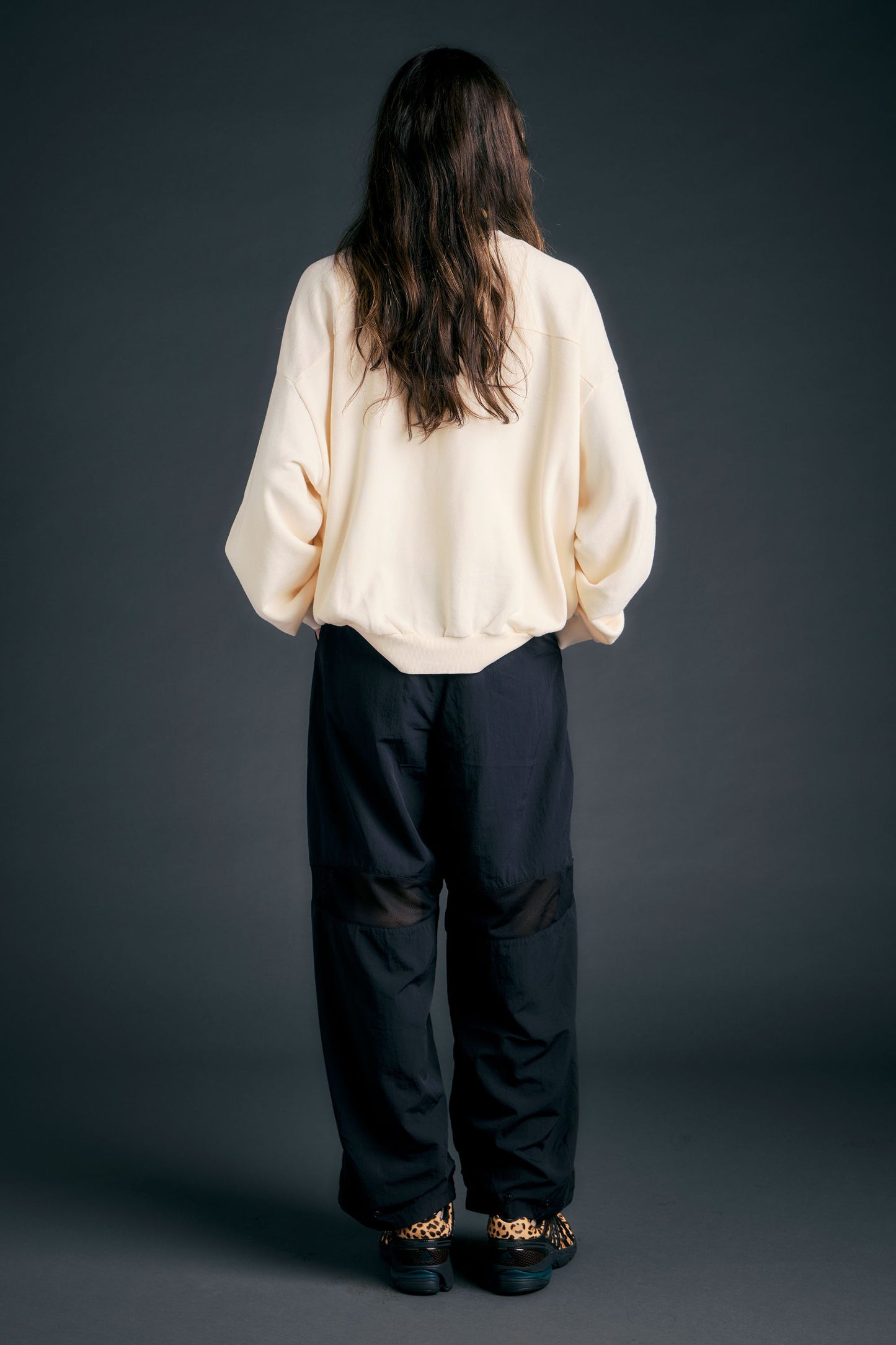 Buttoned Wide Casual Pants Black