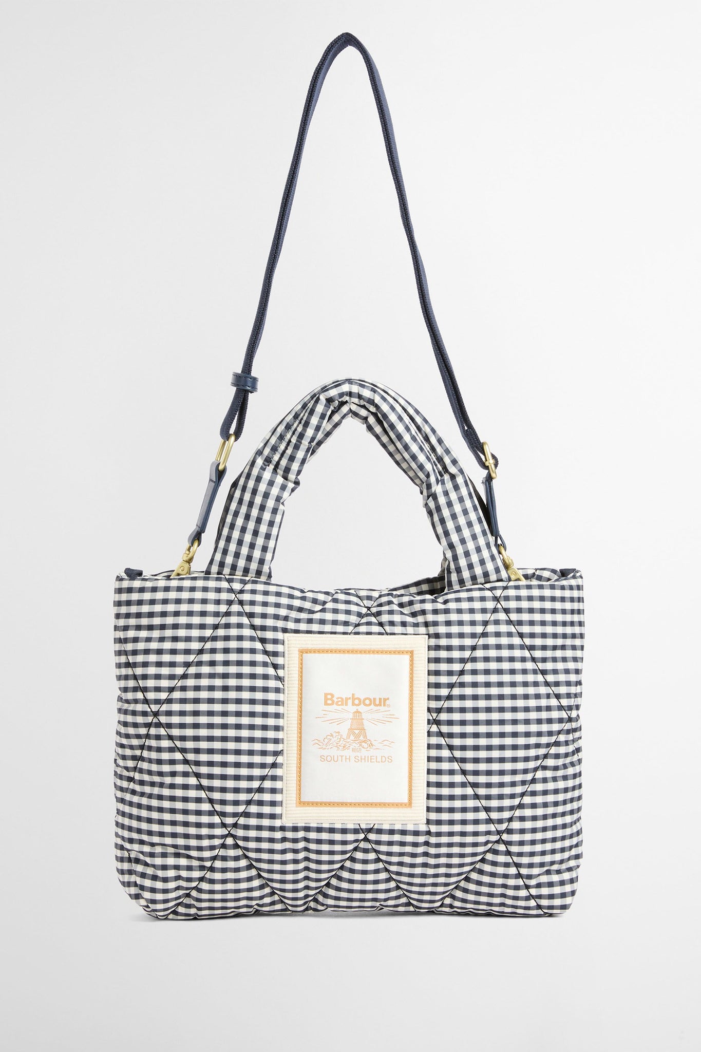 Riah Mini Quilted Tote Bag Gingham Check
