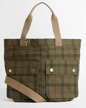 Transport Carry All Tote Bag Dusky Green Tartan