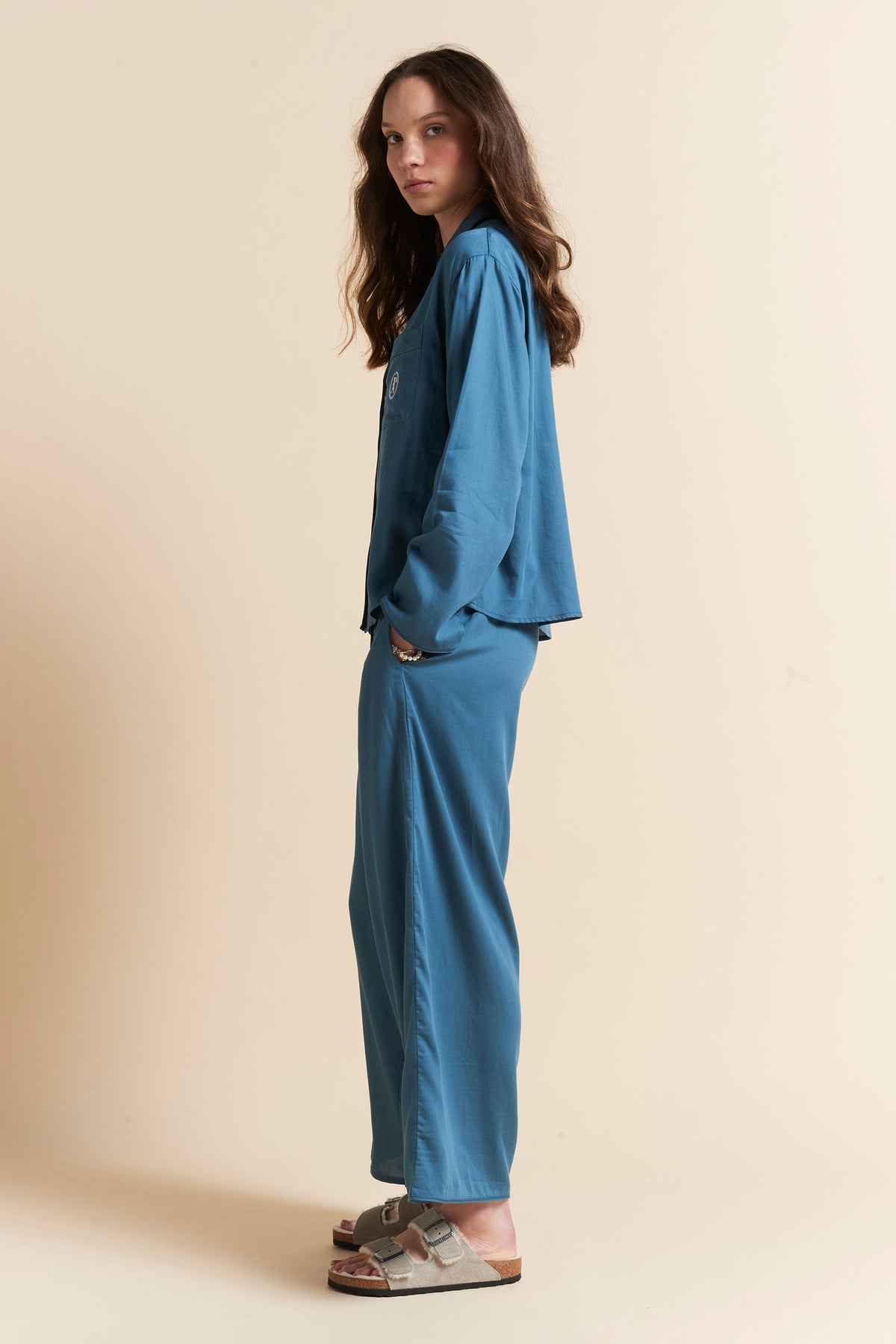 Runaway Girl Crop PJ Teal