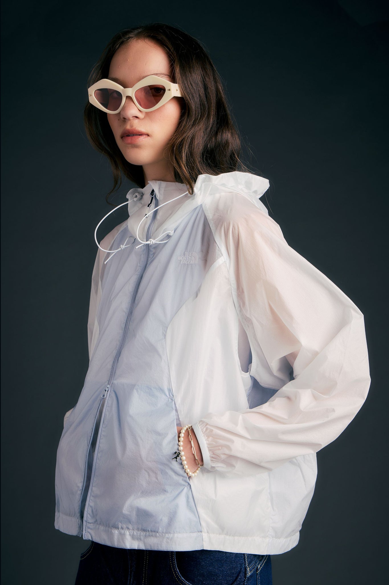 Semi-Sheer Wind Jacket Pearl Stone/Frost Grey