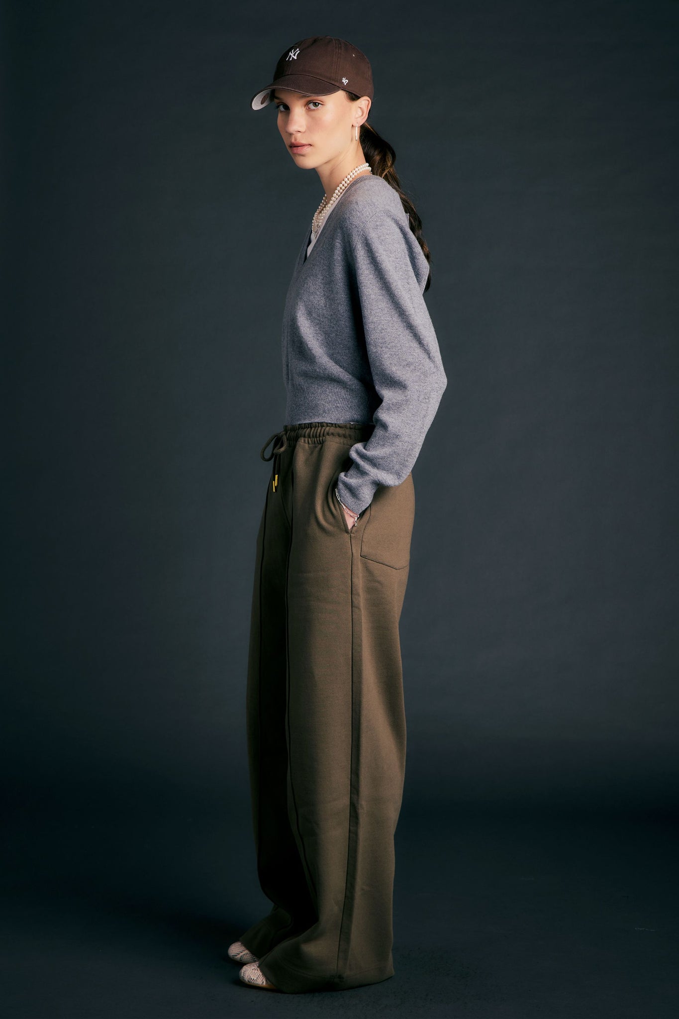 Pin Tuck Track Pants Hunter Green