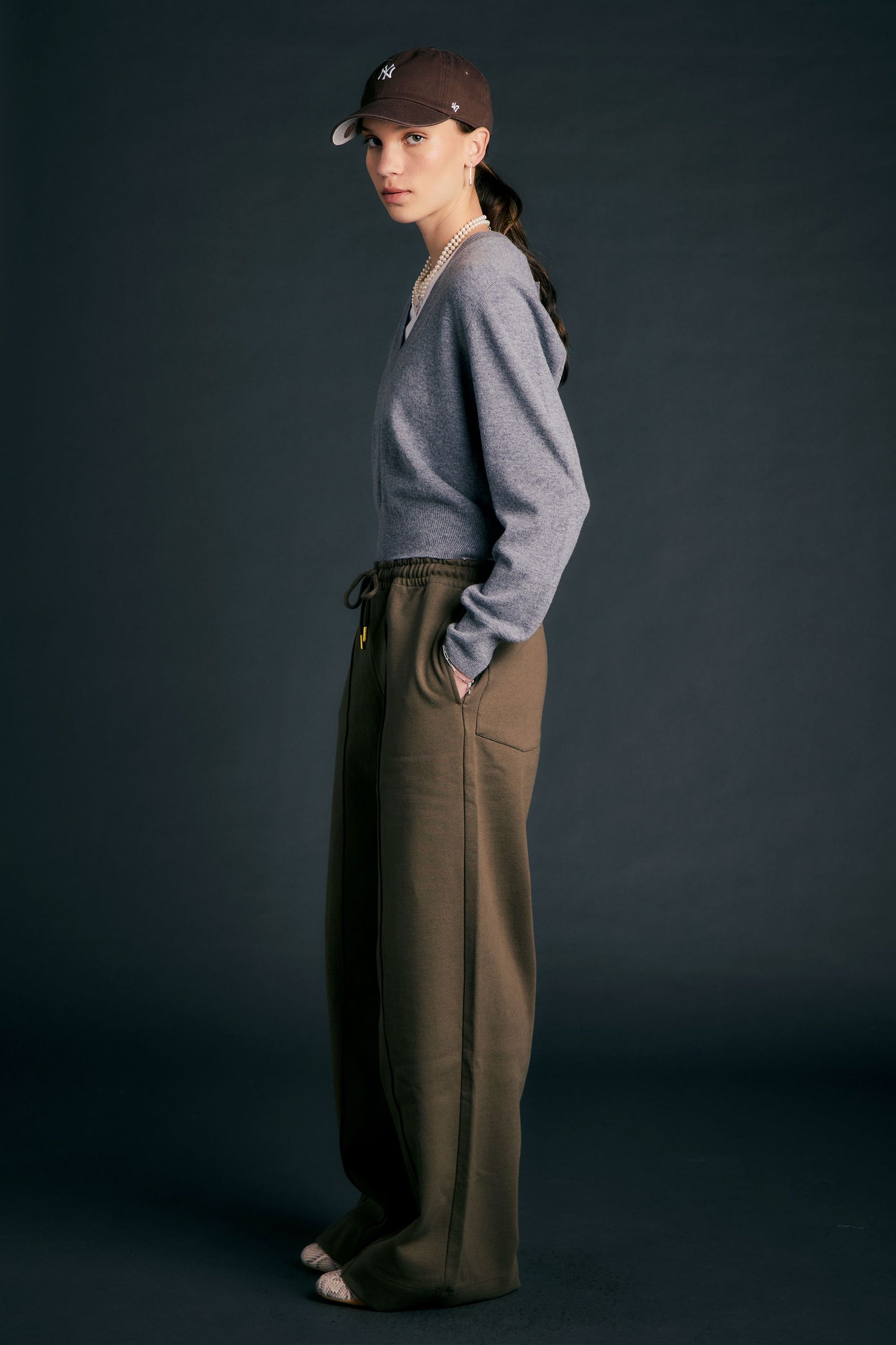 Pin Tuck Track Pants Hunter Green