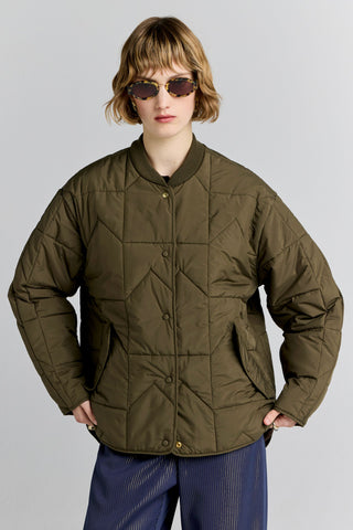 Quilted Monogram Jacket Dark Olive