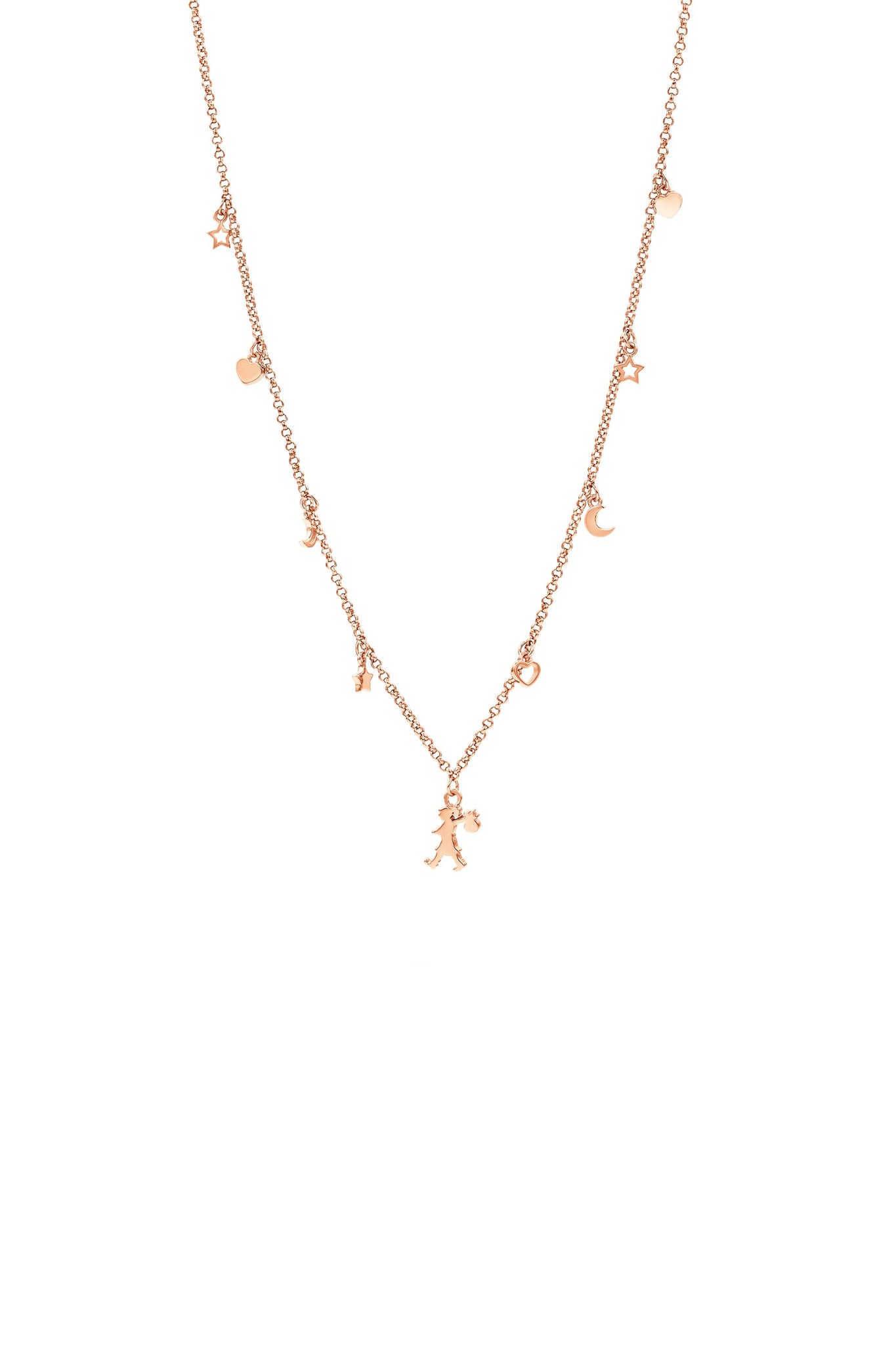 Runaway Mini Charm Necklace Rose Gold